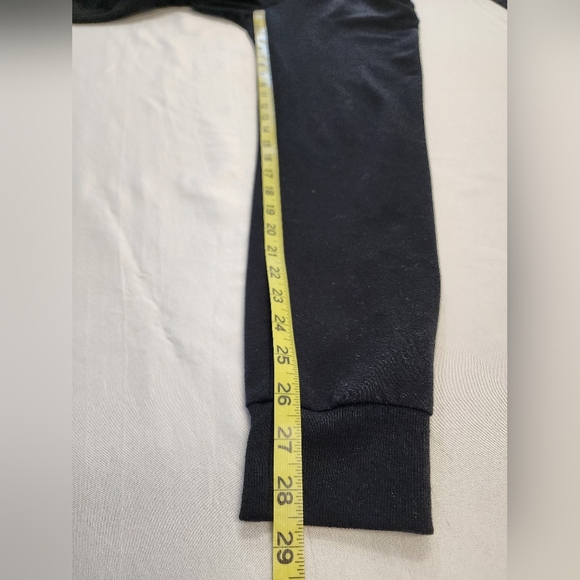 Love Nation Women's Midnigh Black Jogger Sweatpants White Drawstrings, sz LG - Picture 6 of 8